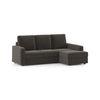 Apollo Compact Sofa (Colour : Smoke, Cushion : Soft, Back Type : High Back, Seating Capacity : Right Aligned 2 Seater + Right Aligned Chaise + Ottoman)