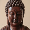 Brown Fiber Glass Twilight Lotus Buddha Indoor Water Fountain