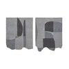Abstract Handmade Wool Silk Wall Art Grey 2 Panel Set 4 x 2 Feet
