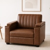 Futon 1 Seater Sofa in Leatherette Brown Color