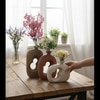 Earth Tone Ribbed Abstract Cutout Vases