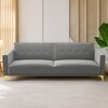 Calisa 3 Seater Velvet Sofa Cum Bed in Grey colour