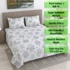 Ira White Floral 400 TC Cotton Flat Super King Size Bedsheet with 2 Pillow Covers – Threads