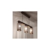 Casa 3 Series Brown Solid Wood Cluster Hanging Light