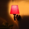Devansh Metal Electric Wall Light in Gold Colour with Red Shade Count of 1 Light