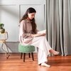 Botanic Fabric Wooden Ottoman in Green Color Set of 2