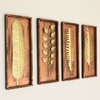 MDF Abstract Metal Wall Decor in Gold Set of 4