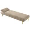 Nicco Velvet Chaise Lounger in Cream Color