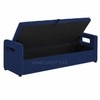 Jedlo Velvet 2 Seater Ottoman Bench with Storage  in Navy Blue Color