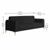 Veniza Velvet 3 Seater Sofa In Black Colour