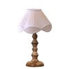 Devansh Off-White Cotton Vintage  Lamp With Wood Base (12X12X18)