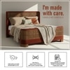 Heritage Cane Upholstered King Size Bed in Linen With Oak wood Frame