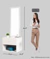 Hexa Red Engineered Wood Dressing Table in Frosty White Colour