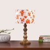 Devansh Multicolor Cotton Table Lamp With  Wood Natural Base (7X7X15.5 Inches)-14