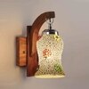 Devansh Solid Wood Electric Wall Light in Brown Colour with Multi Shade Count of 1 Light