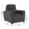 Alvaro Velvet 1 Seater Sofa Dark Grey Color