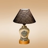 Devansh Conical Blue Jute Shade Lamp With Wood & Mosaic Glass Base For Decoration/Office/Home/Gifting/Study For Decoration/Office/Home/Gifting/Study -(10X10X14.5) Inches -A