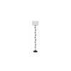 Avalon Off White Fabric Floor Lamp with Black Iron Base
