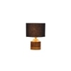 Rowan Black cotton table lamp with Natural Wood Base