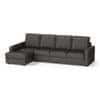 Apollo Compact Sofa (Colour : Steel, Cushion : Soft, Back Type : Regular, Seating Capacity : Left Aligned 3 Seater + Left Aligned Chaise + Ottoman)