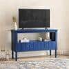 Collier Solid Wood Free Standing TV Unit in Royal Blue Finish