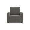Apollo Compact High Back 1 Seater Fabric Sofa in Ash Grey Velvet Colour