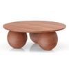 Takai Round Solid Wood Coffee Table in Red Cedar Finish
