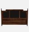 Domino Solid Wood King  Size Bed With Box Storage (Provincial Teak Finish, Beige Colour)