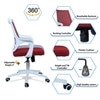 Xeanea Mid Back Ergonomic Chair in Red Colour