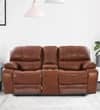Tigris Leatherette 2 Seater Manual Recliner Sofa in Brown