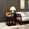 Mundra Solid Wood Bedside Table in Teak Finish