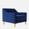 Fame  Velvet 1 Seater Sofa in Navy Blue Colour