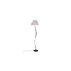 Pet Grey Fabric Floor Lamp with Black Iron Base