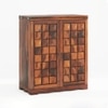 Keaton Sheesham Wood Bar Cabinet in Honey Oak Finish