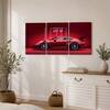The Castle Decor Red Porsche GT3 Sports Car Wall Art Set of 3 14x20 Inch
