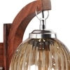 Devansh Solid Wood Electric Wall Light in Brown Colour with Lavender Shade Count of 1 Light