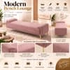 Arvia Velvet 2 Seater Ottoman Bench in Peach Color