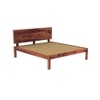 Esra Solid Wood King  Size Bed Without Storage (Teak Finish)