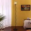 Maynard Black Glass Shade Floor Lamp