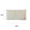 Archer Knit Cotton Pillow Cover  Natural 12X20  Inches