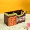 Cutlery Holder Handcrafted in Wood with Madhubani Art (8x3.5x4")