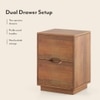 Zephyr Bedside Table in Amber Walnut Finish