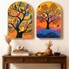 Warli Village Life Wall Art Painting Set of 2 with Gold Frame 16 x 24 Inch