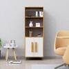 Hexa Engineered Wood Bookshelf Multipurpose Storage Rack in Giant Wood and Frosty White Colour