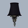 Devansh Gold Antique Wall Mounted Lamp With Black  Cotton Shade