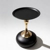 CalmEdge Metal Side Table in Golden & Black Colour