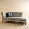 Solace Solid Wood Chaise Sofa in Grey Colour