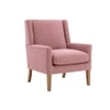 Leston Boucle Fabric Lounge Chair in Pink Colour