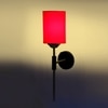 Devansh Metal Electric Wall Light in Black Colour with Red Shade Count of 1 Light