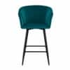 Doe Buck Velvet Counter Height Bar Stool in Teal Colour